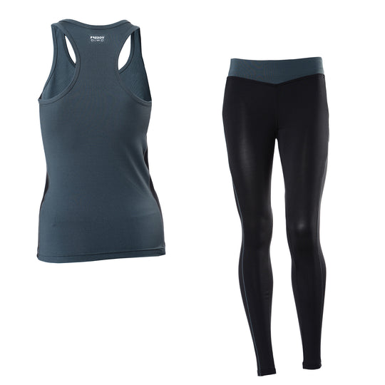 Freddy D.I.W.O.® Sport Ankle Length Pant + Tank Set - Black/Green