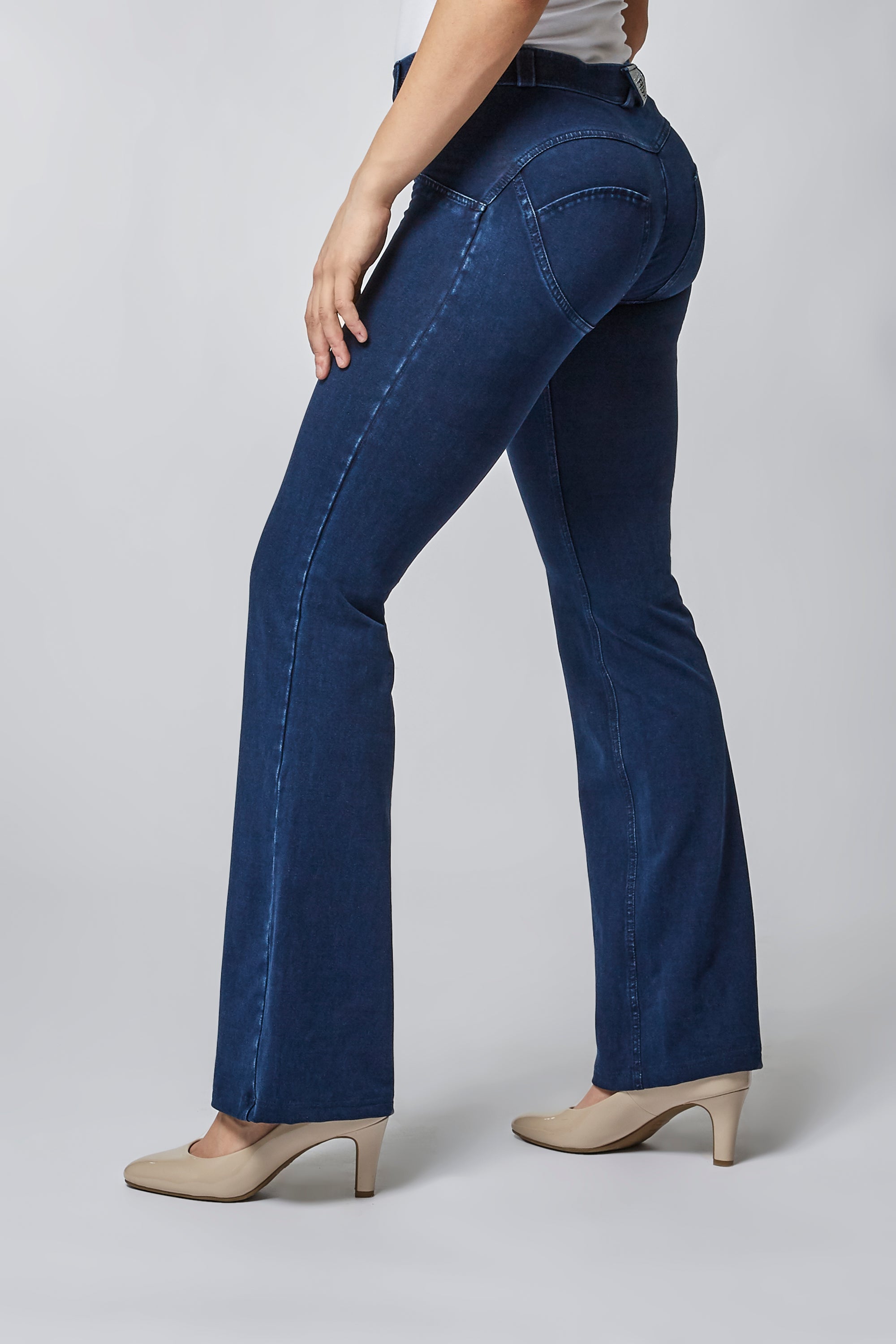 Denim Classic Rise Full Length Flare Dark Rinse - Main Image