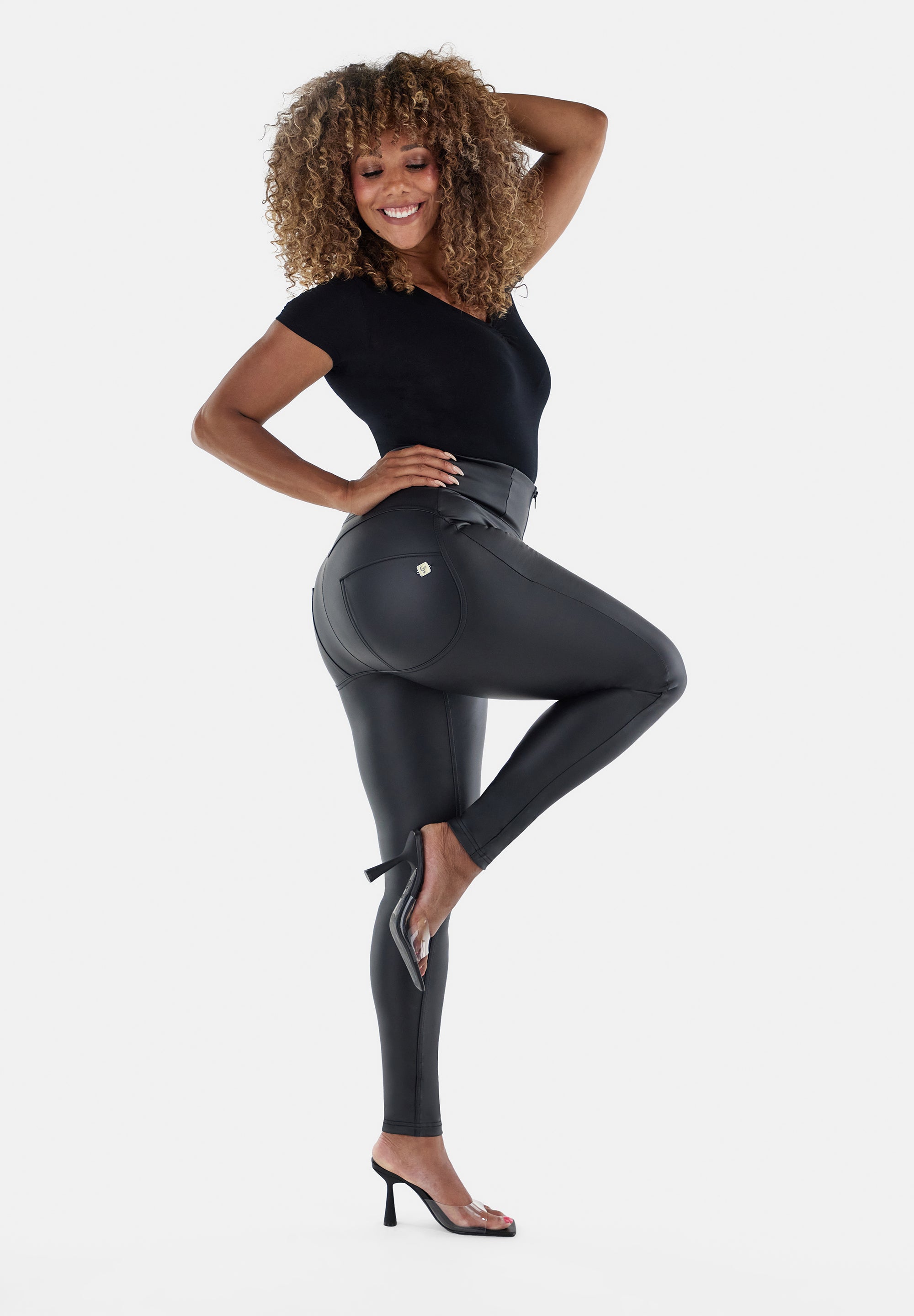 Freddy Regular-Waist WR.UP® Shaping Faux Leather Jeggings, DEFSHOP