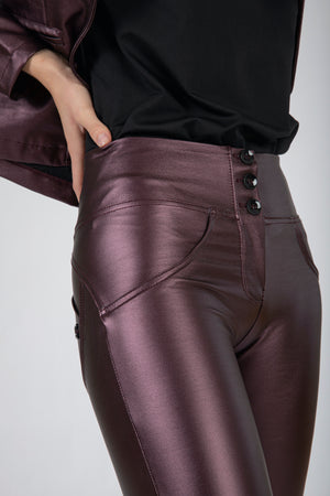 WR.UP® Metallic Leather - Mid Rise Full Length 3 Button Metallic - Violet