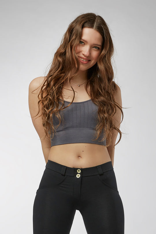 Freddy Ribbed Tank Top - Crop Top - Grey