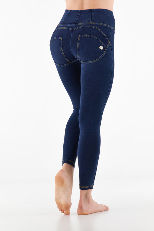 WR.UP® Denim - High Rise Ankle - Dark Rinse + Yellow Stitching