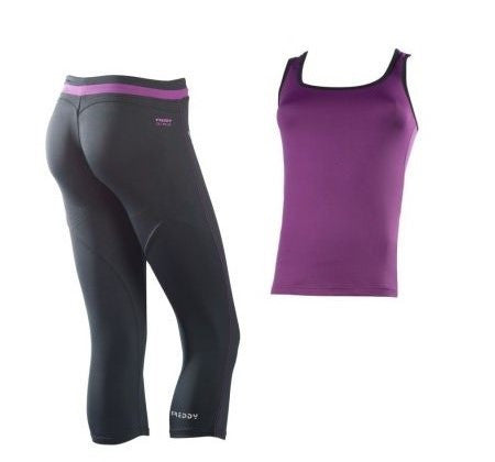 Freddy WR.UP® Sport Capri Pant + Tank Set - Char/Purple