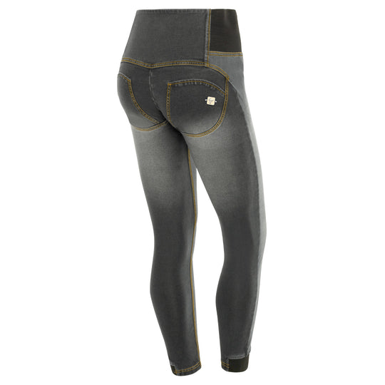 Freddy WR.UP® Whiskering Denim High Rise Skinny - Grey Rinse + Yellow Stitching