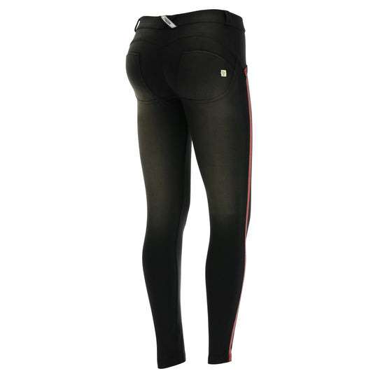 Freddy WR.UP® Sanded Effect Red Detail Regular Rise Skinny - Black