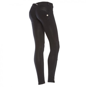 WR.UP  SHAPING EFFECT MOTORCYCLE ZIP SKINNY-Black - LIVIFY
 - 2